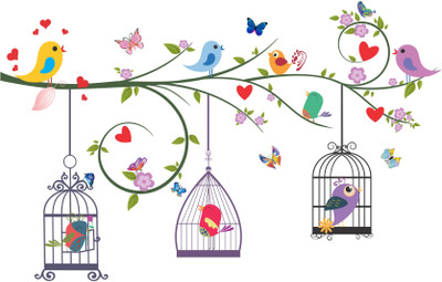 Epithet Studio 78 cm Creatick Studio Olw On A Colourful Tree Wall Sticker Self Adhesive Sticker(Pack of 1)