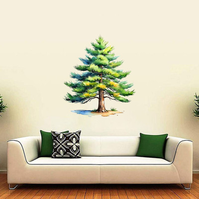 SoFFXia 18 inch Trendy Design Tree Wall Sticker For Living Room, Home Decorative, Hall ED_1315 Self Adhesive Sticker(Pack of 1)