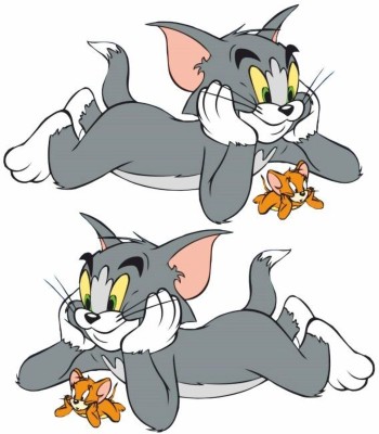 Varadvinayak 30 cm Tom & Jerry Wall Sticker, Size:- 30 cm Self Adhesive Sticker(Pack of 1)