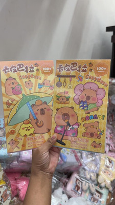 Kawaii 5 cm Capybara gilter sticker book Non-Reusable Sticker(Pack of 1)