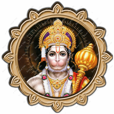 Riditcreation 38 cm Lord Hanuman Waterproof Self Adhesive Sticker(Pack of 1)
