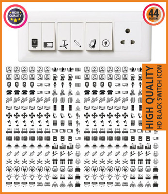 TILKOR 1.5 cm 1.5 cm Switch Sticker For Electric Board Appliances Including Self Adhesive Sticker(Pack of 2)