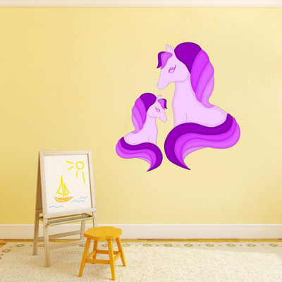 Stickerberry 60 cm Beautiful unicorn wall sticker for kids room Decor 60 CM X 60 CM Self Adhesive Sticker(Pack of 1)