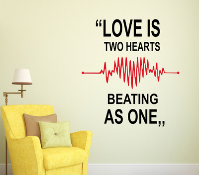 Hanu 60 inch Two Heart Beating As One | Non Reusable Sticker Self Adhesive Sticker(Pack of 1)