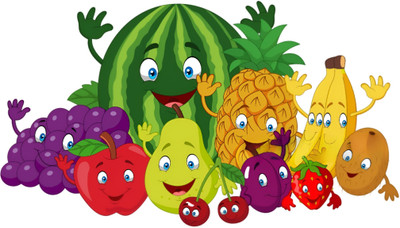 Byte Studio 62 inch Fruits Wall Sticker Self Adhesive Sticker(Pack of 1)