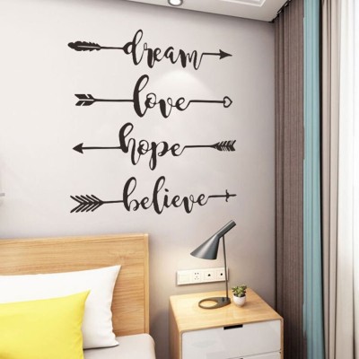 Xskin 60 cm Dream Love Hope Believe ​Art English Self Adhesive Sticker(Pack of 1)