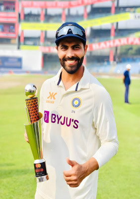 Dumdic 30 cm Ravindra Jadeja Trophy A4 Strong Self Adhesive Sticker(Pack of 1)