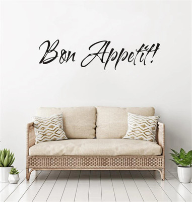 SnappyVinyl 57 cm Bon Appetit Quote Self Adhesive Sticker(Pack of 1)