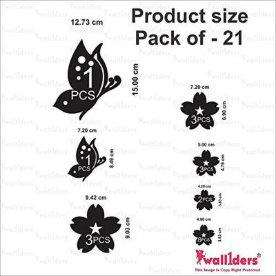 SnappyVinyl 30 cm Butterfly and Flower wall Self Adhesive Sticker(Pack of 1)