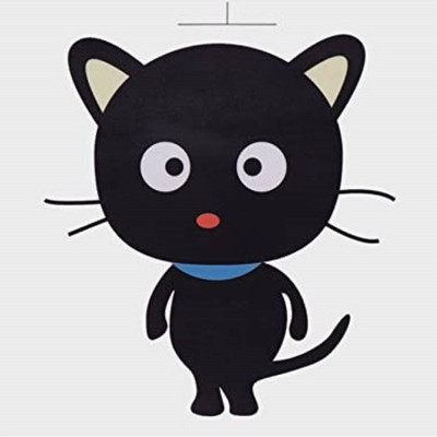 SmartWindow 10 cm Black Cate Wall Sticker Self Adhesive for Wall Decor (10 CM x 10 CM) Self Adhesive Sticker(Pack of 1)