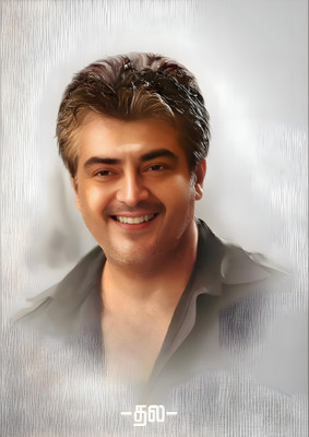 Dumdic 30 cm Nice Smile Ajith Kumar A4 Strong Self Adhesive Sticker(Pack of 1)