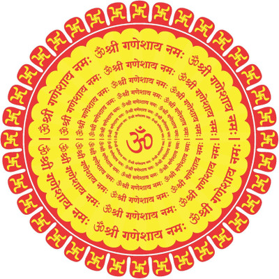 CreativeEdge 52 cm om shree ganeshay namah Self Adhesive Sticker(Pack of 1)