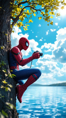 swaroopa 16.5 inch Spiderman Sticker Self Adhesive Sticker(Pack of 1)