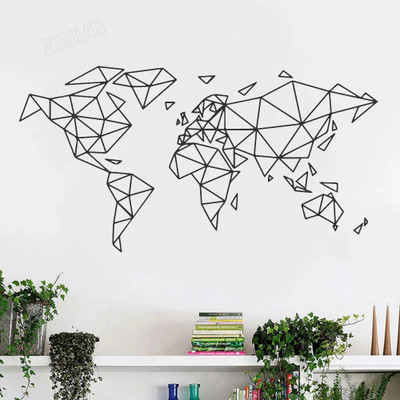 Xskin 57 cm World Map Self Adhesive Sticker(Pack of 1)