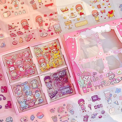 Jaravik 8 cm Theme Kawaii Stickers -100 Sheets Cute Washi Stickers for Project, Sticker Set Self Adhesive Sticker(Pack of 1)