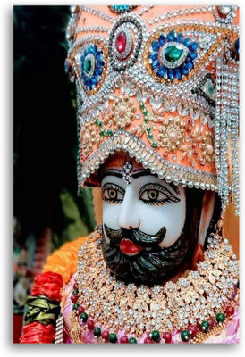 PRINTHUBS 45.72 cm Khatu Shyam Ji Hindu God Poster For Home office Wall Decor (Size 12x18 Inch)S1 Self Adhesive Sticker(Pack of 1)