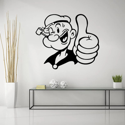 SnappyVinyl 28 cm Creative Popeye Self Adhesive Sticker(Pack of 1)