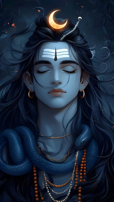 swaroopa 16.5 inch Shiv Shankar mahadev A3 size non tearable sticker Self Adhesive Sticker(Pack of 1)