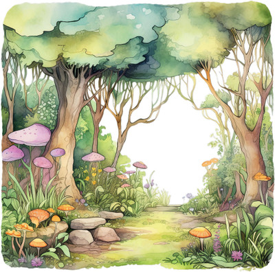 SoFFXia 18 inch Colorful Garden Lawns Nature Designs Wall Stickers for Home, Hall EDD_WS_19536 Self Adhesive Sticker(Pack of 1)