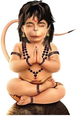 Krishna Sticker 60 cm hanuman ji Self Adhesive Sticker(Pack of 1)