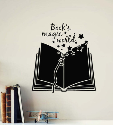 SnappyVinyl 33 cm Magic Words Open Book Library Self Adhesive Sticker(Pack of 1)