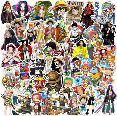 Junkyard 5 Vinyl One Piece manga Anime Vinyl Stickers for laptops Self Adhesive Sticker(Pack of 50)