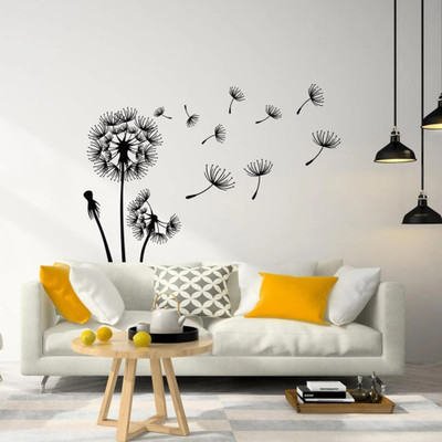SnappyVinyl 60 cm Dandelion Self Adhesive Sticker(Pack of 1)