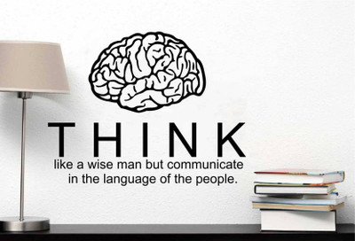 SnappyVinyl 60 cm Think Quote Self Adhesive Sticker(Pack of 1)