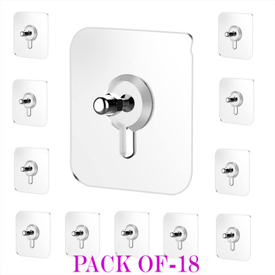 Splendid 6 cm Adhesive Nails Hooks for Wall Without Drilling A-pack of -18 Self Adhesive Sticker(Pack of 18)