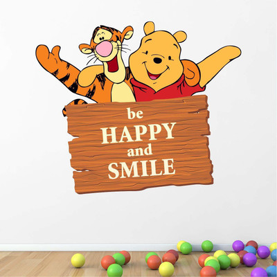 stylishdecor 60 cm m...haapy with you Self Adhesive Sticker(Pack of 1)