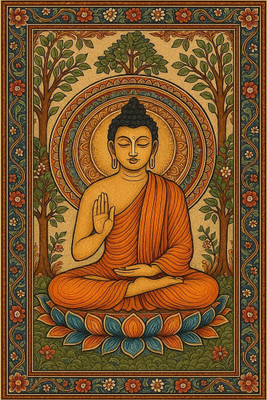 swaroopa 16.5 inch buddha sticker Self Adhesive Sticker(Pack of 1)
