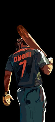 swaroopa 16.5 inch Mahendra Singh Dhoni Thala Sticker Self Adhesive Sticker(Pack of 1)