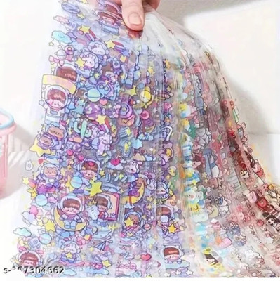 Mira Farmcraft 8 cm Cute Kawaii Cartoon Theme Stickers 20 PET Sheets for Journal, Project, Scrapbook Self Adhesive Sticker(Pack of 1)