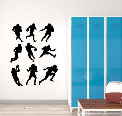 SnappyVinyl 33 cm American Football Patterns Players Self Adhesive Sticker(Pack of 1)