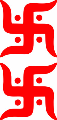 The Printpack 25 cm Swastik 2 Car/Wall/Mirror Self Adhesive Sticker(Pack of 1)