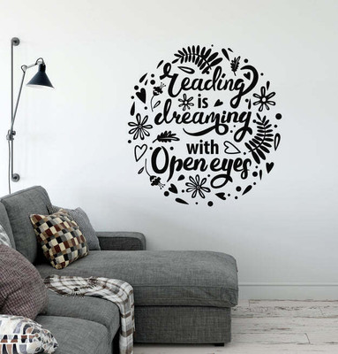 SnappyVinyl 33 cm Reading Is Dreaming With Open Eyes Self Adhesive Sticker(Pack of 1)