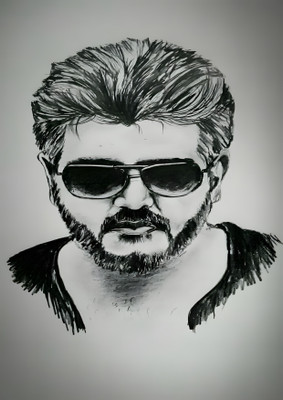 Dumdic 30 cm Stylist Ajith Kumar A4 Strong Self Adhesive Sticker(Pack of 1)