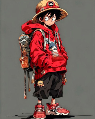 swaroopa 16.5 inch One piece Anime A3 size non tearable sticker Self Adhesive Sticker(Pack of 1)