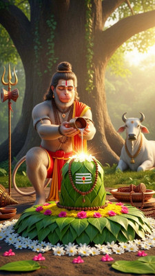 swaroopa 16.5 inch Hanuman ji Sticker Self Adhesive Sticker(Pack of 1)