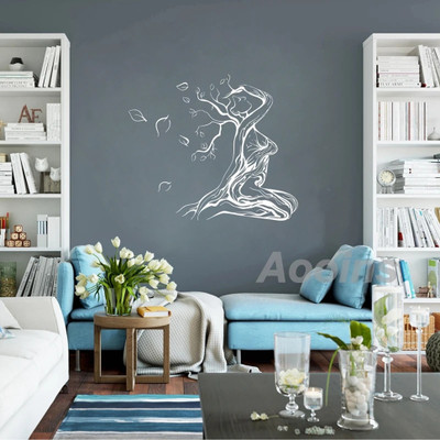 Xskin 47 cm Tied Woman On A Abstract Tree Of Life white Self Adhesive Sticker(Pack of 1)