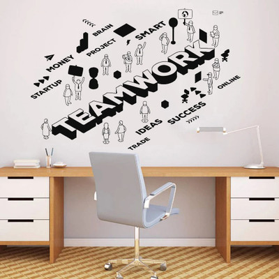 Xskin 28 cm Teamwork Team Self Adhesive Sticker(Pack of 1)