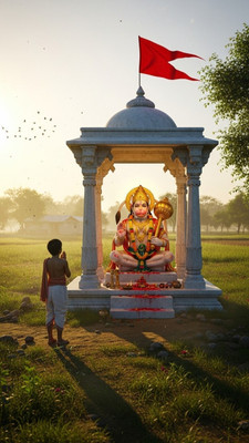 swaroopa 16.5 inch Hanuman ji Sticker Self Adhesive Sticker(Pack of 1)
