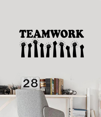 STIKHUB 100 cm Office teamwork hardworking wall sticker Self Adhesive Sticker(Pack of 1)