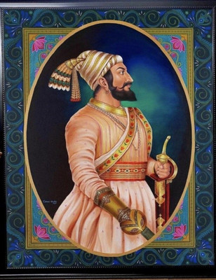 swaroopa 16.5 inch Chatrapati Shivaji Maharaj Sticker Self Adhesive Sticker(Pack of 1)