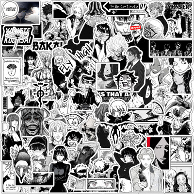 ThePaper9Store 6 cm Manga stickers for Laptop, Phone Case, Guitar,etc. Waterproof Residue Free Self Adhesive Sticker(Pack of 80)