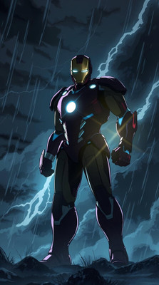 swaroopa 16.5 inch Iron man A3 size non tearable sticker Self Adhesive Sticker(Pack of 1)