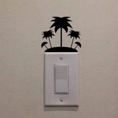 Xskin 8 cm Island Palm Trees , Wall Stickers Home Decor Waterproof Wall Decals Self Adhesive Sticker(Pack of 1)
