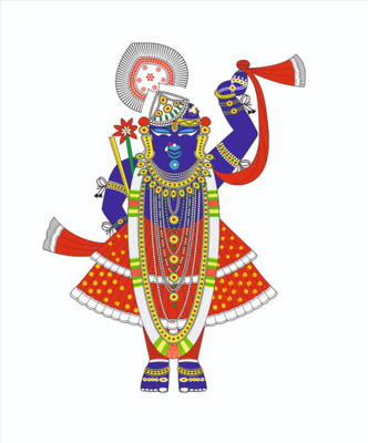 Riditcreation 50 cm Beautiful Lord Shrinathji Self Adhesive Sticker(Pack of 1)