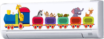 Happy Customise 47.5 cm Animal Train Split AC Self Adhesive Sticker(Pack of 1)