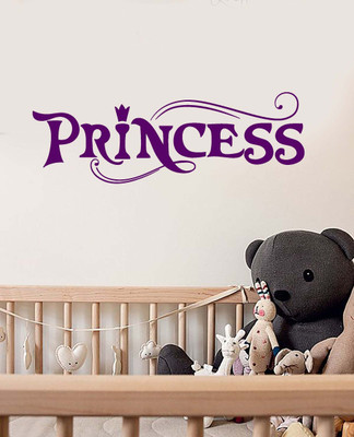 SnappyVinyl 72 cm Princess Word Logo Girl's Room Easy to apply Wall Sticker Self Adhesive Sticker(Pack of 1)